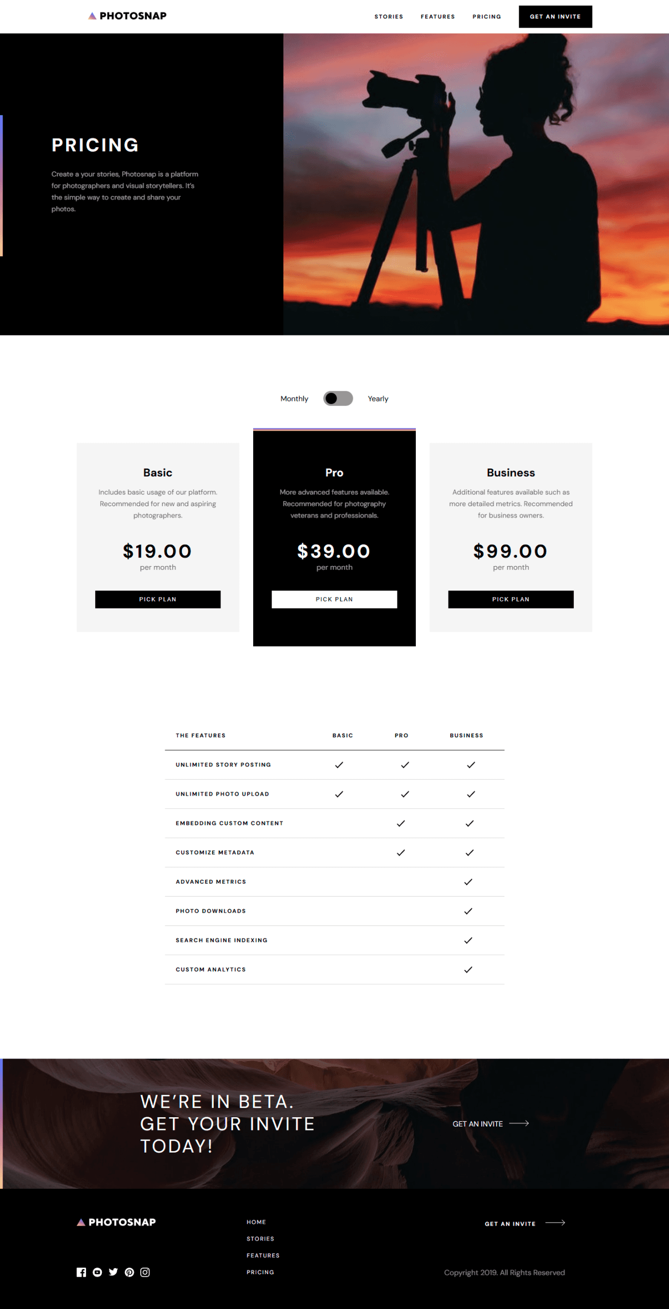 photosnap pricing desktop